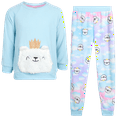thumbnail image 1 of Sweet & Sassy Girls' Pajama Set - 2 Piece Velour Critter Sleep Shirt and Pajama Bottoms, 1 of 2