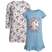 SWEET N SASSY Sweet & Sassy Girls' Pajamas - 2 Pack Sleep Shirt Nightgown Pajamas (Size: 4-14)
