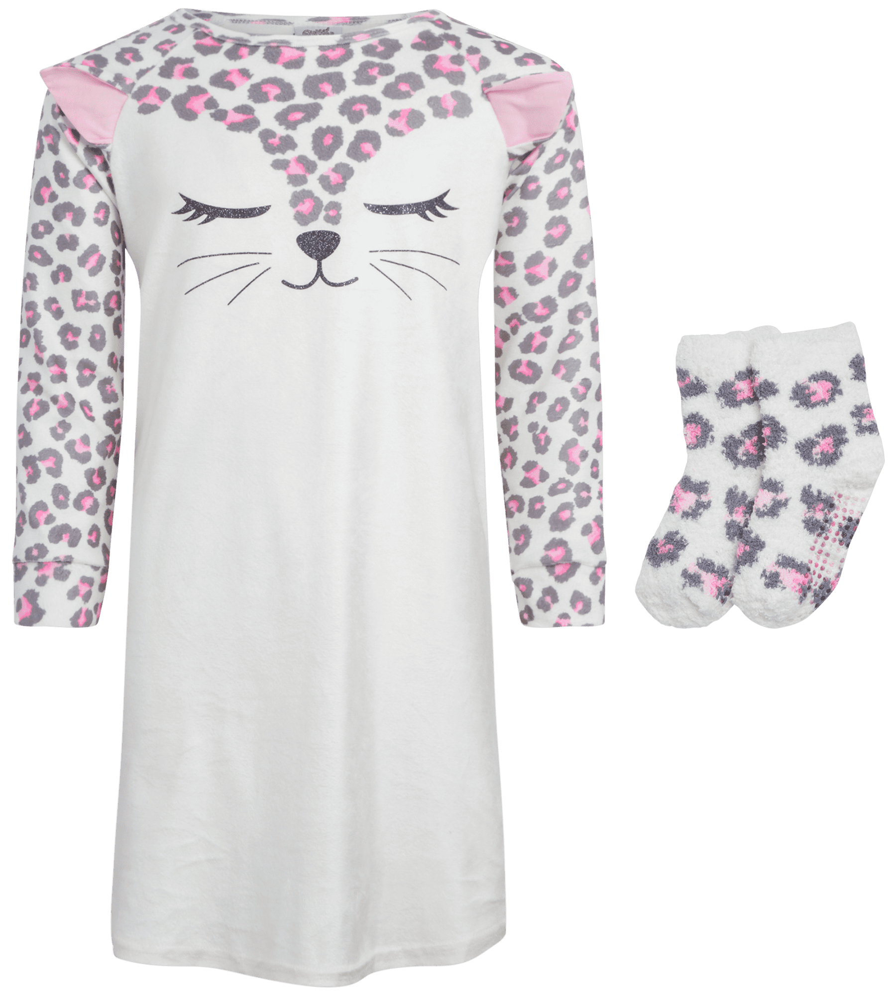 Sweet & Sassy Girls' Pajamas Long Sleeve Velour Sleep Shirt Nightgown