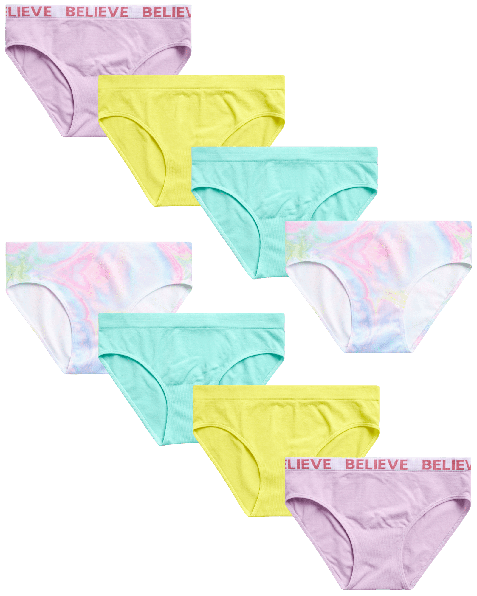Sweet & Sassy Girls' Seamless Bikini Underwear Panties (8 Pack ...