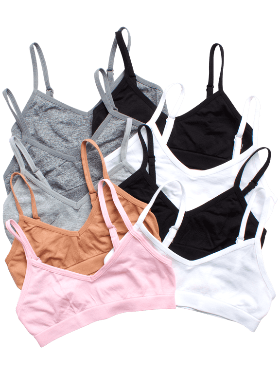 Sweet & Sassy Girls Seamless Training Bra Cami Training Bra Stretch Performance Seamless Bra 9 Pack