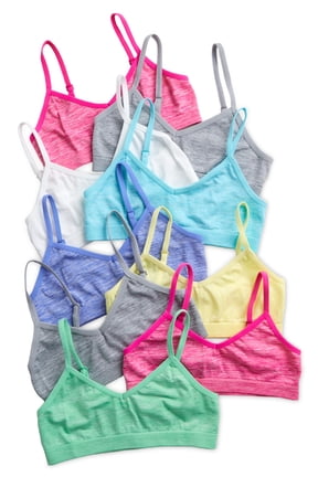 Sweet & Sassy Girls Seamless Training Bra Cami Training Bra Stretch Performance Seamless Bra 9 Pack