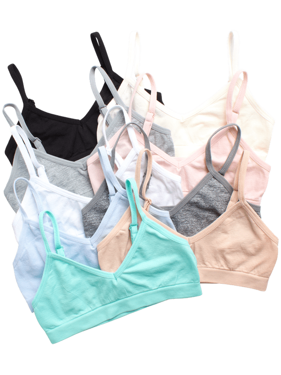 Sweet & Sassy Girls Seamless Training Bra Cami Training Bra Stretch Performance Seamless Bra 9 Pack