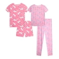 thumbnail image 1 of Sweet & Sassy Girls Pajama Set Super Soft Sleep Shirt and Pajama Pants Scrunchie 4 Piece, 1 of 7