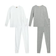 SWEET N SASSY Sweet & Sassy Girls’ Thermal Underwear Set – 2 Piece Waffle Knit Top and Long Johns (2T-16)