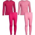thumbnail image 1 of Sweet & Sassy Girls’ Thermal Underwear Set – 2 Piece Waffle Knit Top and Long Johns (2T-16), 1 of 6