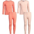 thumbnail image 1 of Sweet & Sassy Girls’ Thermal Underwear Set – 2 Piece Waffle Knit Top and Long Johns (2T-16), 1 of 6