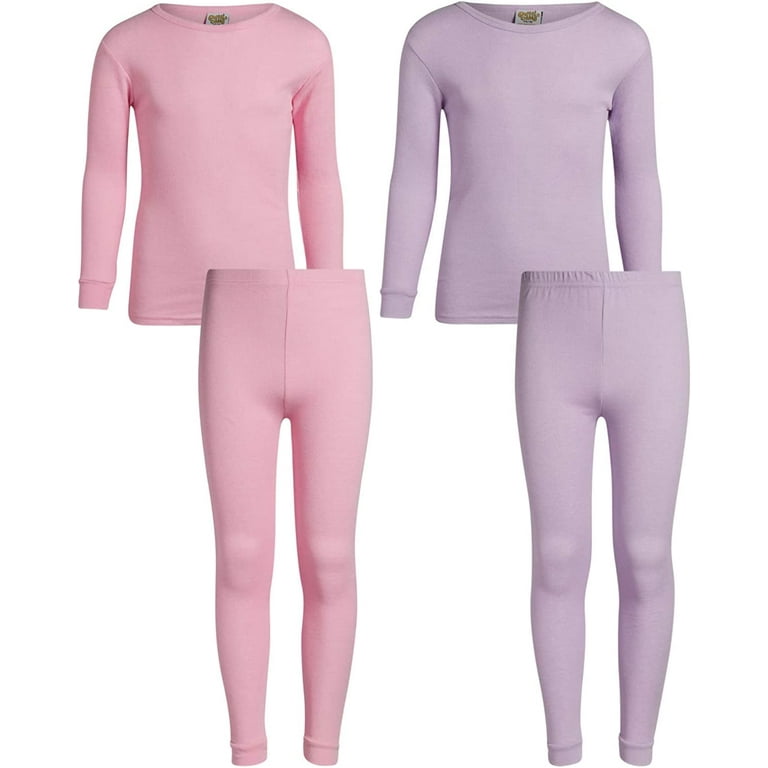 Sweet Sassy Girls Thermal Underwear Set 2 Piece Waffle Knit Top and Long Johns 2T 16