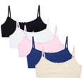 thumbnail image 1 of Sweet & Sassy Girls’ Training Bra – 5 Pack Cotton Stretch Crop Cami Bralette (S-L), 1 of 7