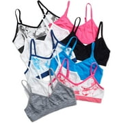 SWEET N SASSY Sweet & Sassy Girls’ Training Bra – 9 Pack Seamless Microfiber V-Neck Cami Bralette (32A-36A)