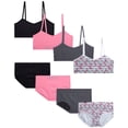 thumbnail image 1 of Sweet & Sassy Girls Training Bra Set Seamless Unpadded Cami Bralette and Bikini Underwear 8 Piece, 1 of 7