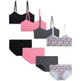 thumbnail image 1 of Sweet & Sassy Girls' Training Bra Set - 8 Piece Seamless Cami Bralette and Bikini Underwear, 1 of 7