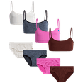thumbnail image 1 of Sweet & Sassy Girls' Training Bra Set - 8 Piece Seamless Cami Bralette and Bikini Underwear, 1 of 7