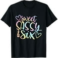thumbnail image 1 of Sweet Sassy and Six Girl's Birthday Tie Dye Tee Girls Kids T-Shirt, 1 of 4