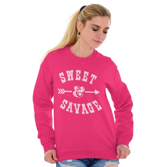 Sweet Savage Cute Sassy Attitude Women Plus Size Crewneck Sweatshirt Brisco Brands 3X