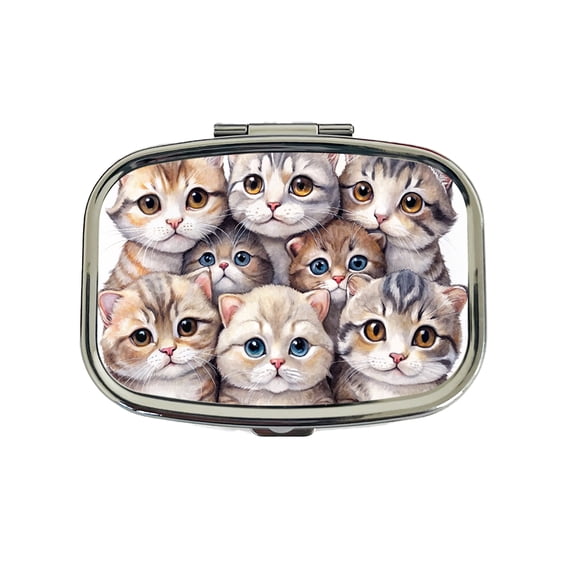 Sweet Scottish Fold Cats Small Travel Handbag Pill Box Case