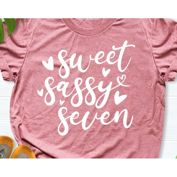 Sweet Seven Girl Shirt, 7Th Birthday Girl, Seven Birthday Shirt Girl, 7 Years Old, Sweet 7Th Outfit, Girl Birthday Tees, 7Th Birthday Shirt SWEATSHIRT All Size S-5XL