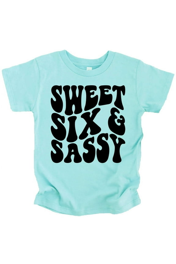 Sweet Six and Sassy Cute 6th Birthday Shirt for Girls Chill Shirt Youth Medium
