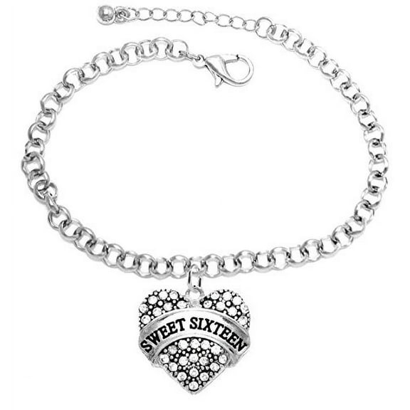 Sweet Sixteen, Genuine Austrian Cut Crystal Heart, Adjustable Bracelet Bracelet, Will Fit Anyone, What A Great Gift For Someone You Love, Hypoallergenic_Safe, No Nickel, Lead Or Cadmium In The Metal