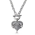 thumbnail image 1 of Sweet Sixteen Pave Heart Toggle Necklace, 1 of 3