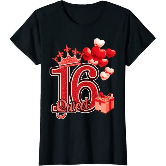 Sweet Sixteen Red 16 Year Birthday T-Shirt