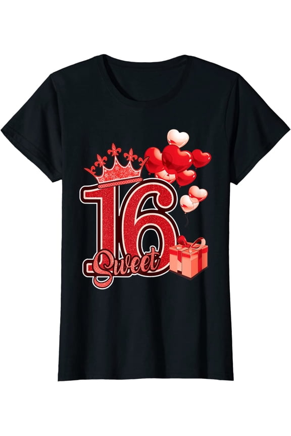 Sweet Sixteen Red 16 Year Birthday T-Shirt