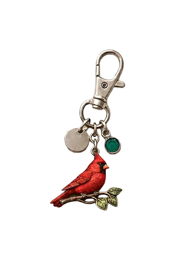 Sweet Small Red Bird Keychain Unique Design Keyring For Decorating Keys Purses Or Luggage