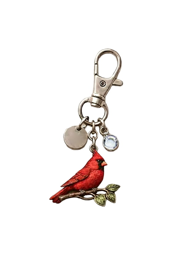 Sweet Small Red Bird Keychain Unique Design Keyring For Decorating Keys Purses Or Luggage