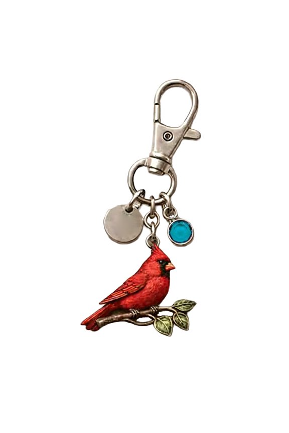 Sweet Small Red Bird Keychain Unique Design Keyring For Decorating Keys Purses Or Luggage