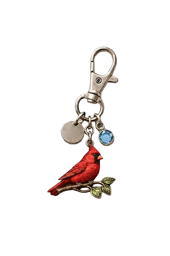 Sweet Small Red Bird Keychain Unique Design Keyring For Decorating Keys Purses Or Luggage