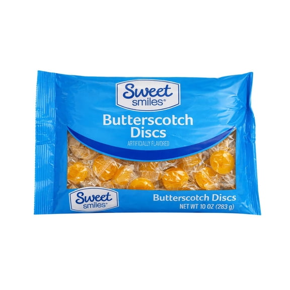 Sweet Smiles Butterscotch Discs Hard Candy, 10 oz Bag