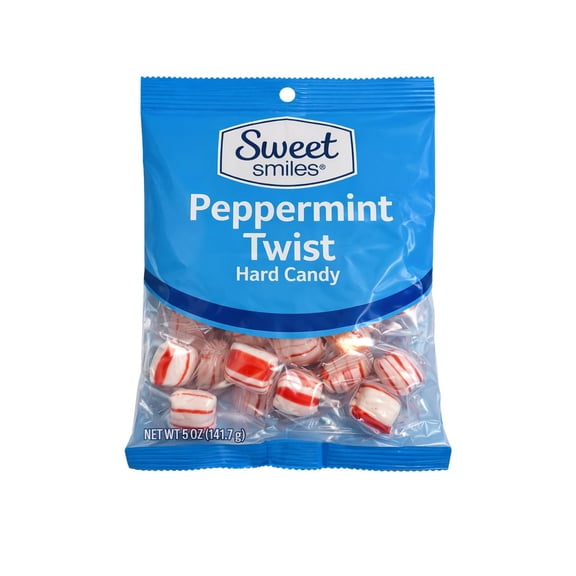 Sweet Smiles Peppermint Twist Hard Candy, Classic Mint Candy, 5 oz Bag