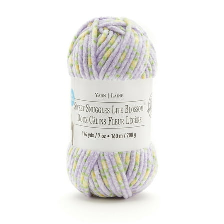 Sweet Snuggles Lite Blossom Yarn by Loops & Threads - Yarn for Knitting - Crochet - Weaving - and Arts & Crafts - Iris - Polyester - 7 oz