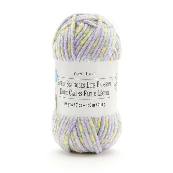 Sweet Snuggles Lite Blossom Yarn by Loops & Threads - Yarn for Knitting - Crochet - Weaving - and Arts & Crafts - Iris - Polyester - 7 oz