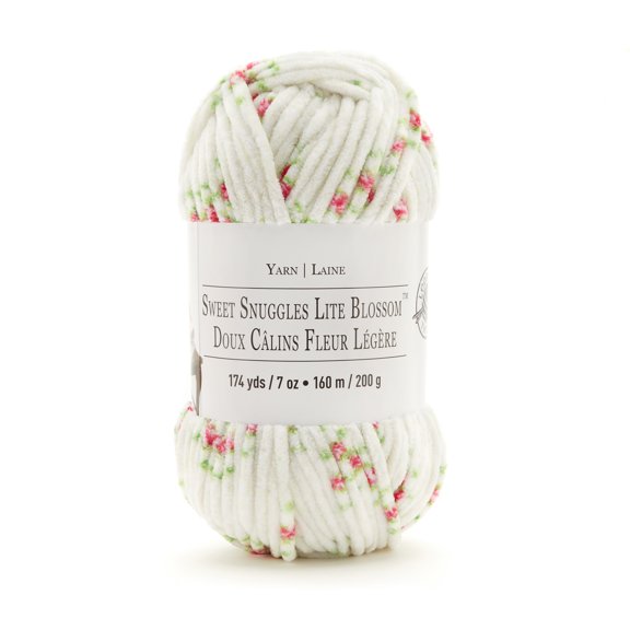 Sweet Snuggles Lite Blossom Yarn by Loops & Threads - Yarn for Knitting - Crochet - Weaving - and Arts & Crafts - Rose - Polyester - 7 oz
