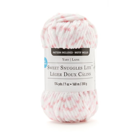 Sweet Snuggles Lite Variegated Striped Yarn by Loops & Threads - Yarn for Knitting - Crochet - Weaving - and Arts & Crafts - Ballet Slipper - Polyester - 7 oz