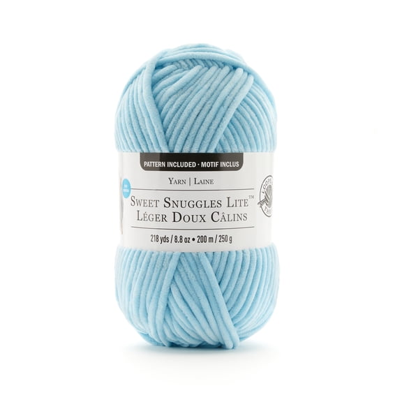 Sweet Snuggles Lite Yarn by Loops & Threads - Yarn for Knitting - Crochet - Weaving - and Arts & Crafts - Blue - Polyester - 8.8 oz