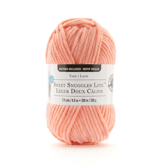 Sweet Snuggles Lite Yarn by Loops & Threads - Yarn for Knitting - Crochet - Weaving - and Arts & Crafts - Coral - Polyester - 8.8 oz