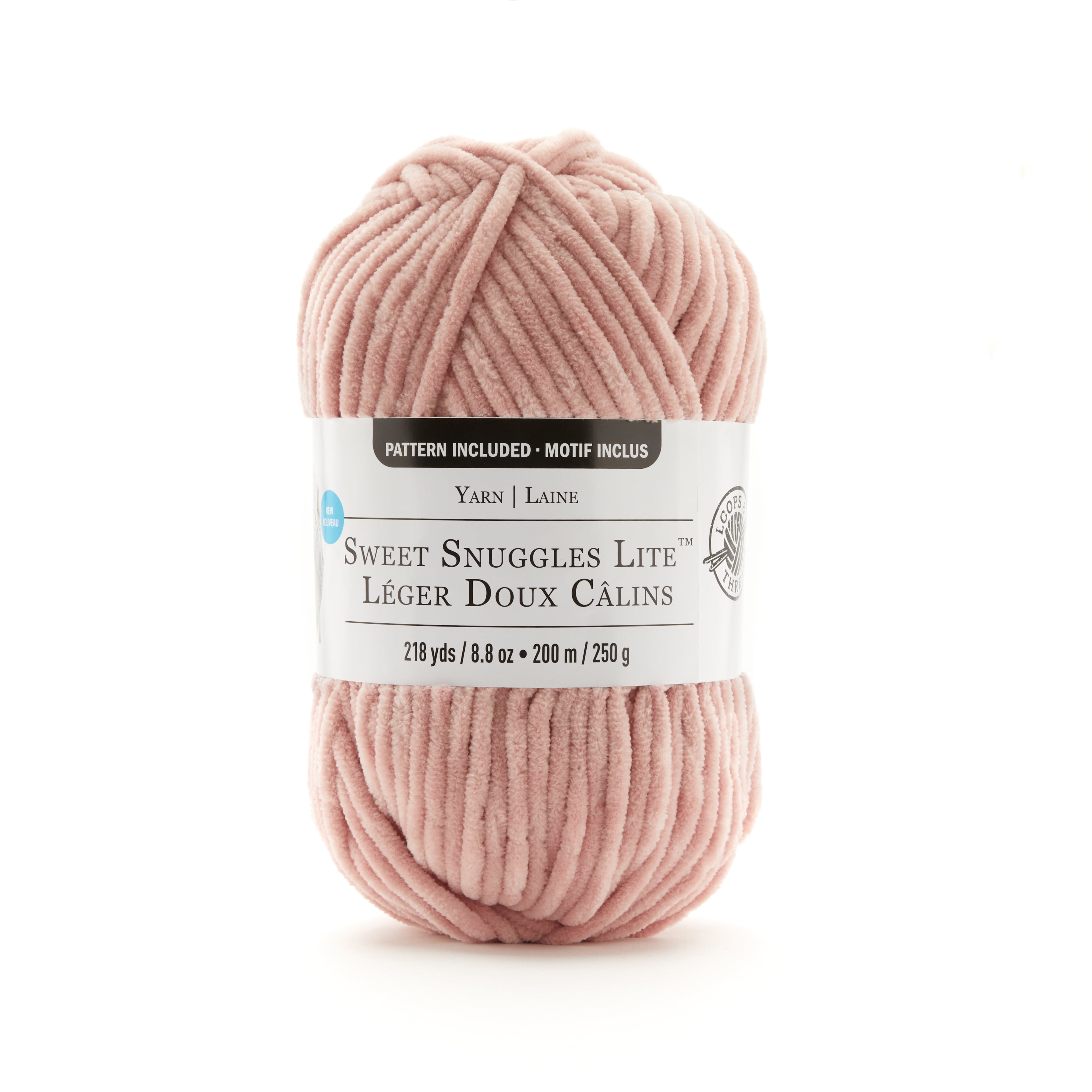 Sweet Snuggles Lite Yarn by Loops & Threads - Yarn for Knitting - Crochet - Weaving - and Arts & Crafts - Pink - Polyester - 8.8 oz