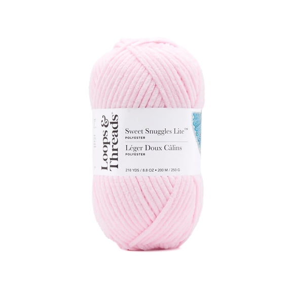 Sweet Snuggles Lite Yarn by Loops & Threads - Yarn for Knitting - Crochet - Weaving - and Arts & Crafts - Pink - Polyester - 8.8 oz