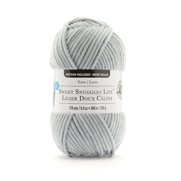 Sweet Snuggles Lite Yarn by Loops & Threads - Yarn for Knitting - Crochet - Weaving - and Arts & Crafts - Silver - Polyester - 8.8 oz