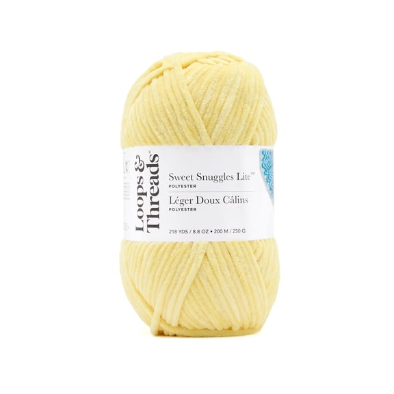 Sweet Snuggles Lite Yarn by Loops & Threads - Yarn for Knitting - Crochet - Weaving - and Arts & Crafts - Yellow - Polyester - 8.8 oz
