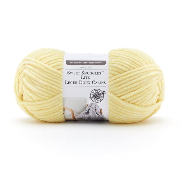 Sweet Snuggles Lite Yarn by Loops & Threads - Yarn for Knitting - Crochet - Weaving - and Arts & Crafts - Yellow - Polyester - 8.8 oz