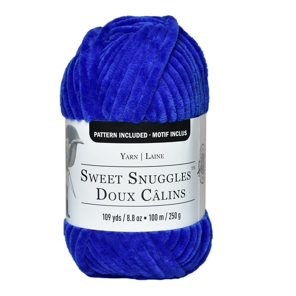 Sweet Snuggles Yarn by Loops & Threads - Yarn for Knitting - Crochet - Weaving - and Arts & Crafts - Blue - Polyester - 8.8 oz