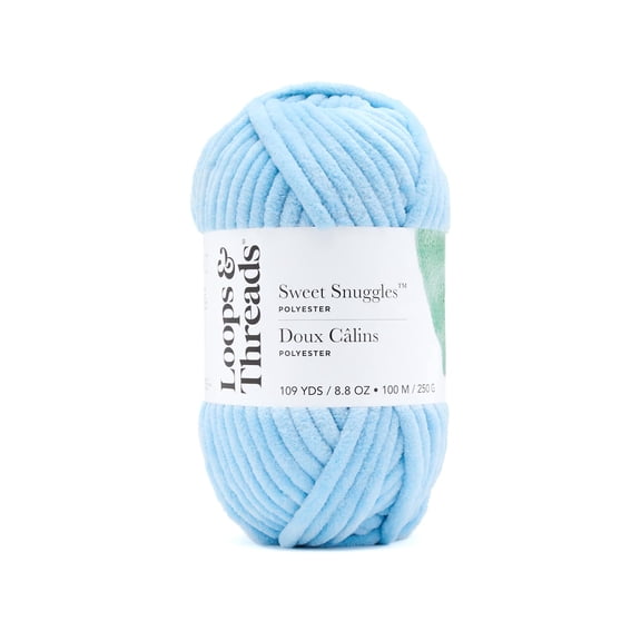 Sweet Snuggles Yarn by Loops & Threads - Yarn for Knitting - Crochet - Weaving - and Arts & Crafts - Blue - Polyester - 8.8 oz