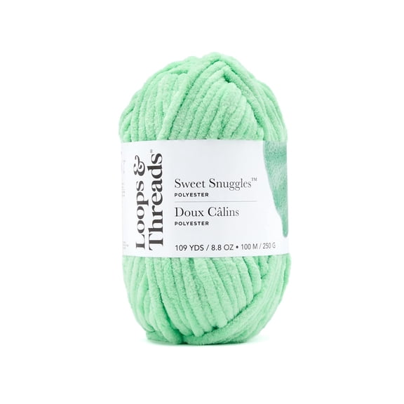 Sweet Snuggles Yarn by Loops & Threads - Yarn for Knitting - Crochet - Weaving - and Arts & Crafts - Green - Polyester - 8.8 oz