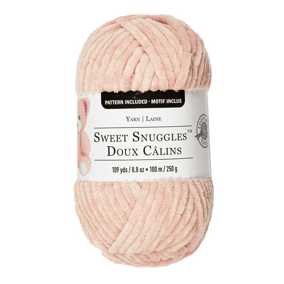 Sweet Snuggles Yarn by Loops & Threads - Yarn for Knitting - Crochet - Weaving - and Arts & Crafts - Pink - Polyester - 8.8 oz