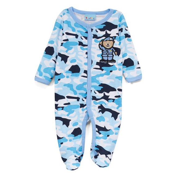 Sweet & Soft 2324854 Baby Boys Cotton Sleep N Play, Camo Bear - Case of 24
