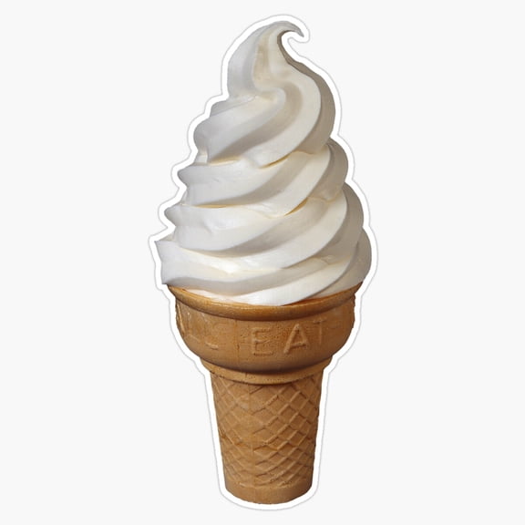 Sweet Soft Serve Swirl Ice Cream Cone Summer Dessert Parlor Icon Decal For Kids Water Bottle Sticker