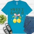 thumbnail image 1 of Sweet & Sour Lemon Shirt | Cute Watercolor Fruit Bow Graphic Tee , Aqua, 2XL, 1 of 6